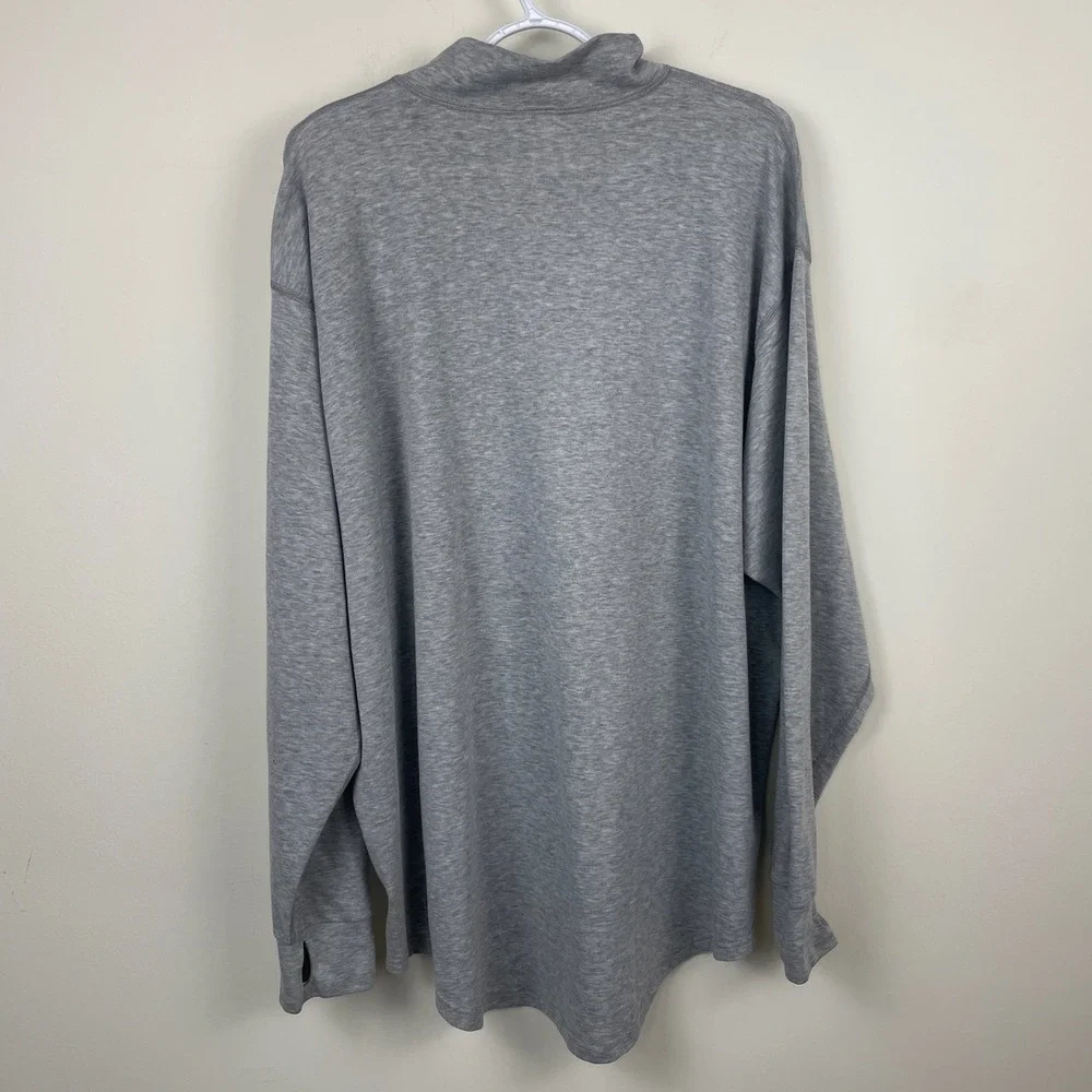 Duluth Trading Co‎ Mens 3XL Gray 1/4 Zip Long Sleeve Top Thumbholes 31415